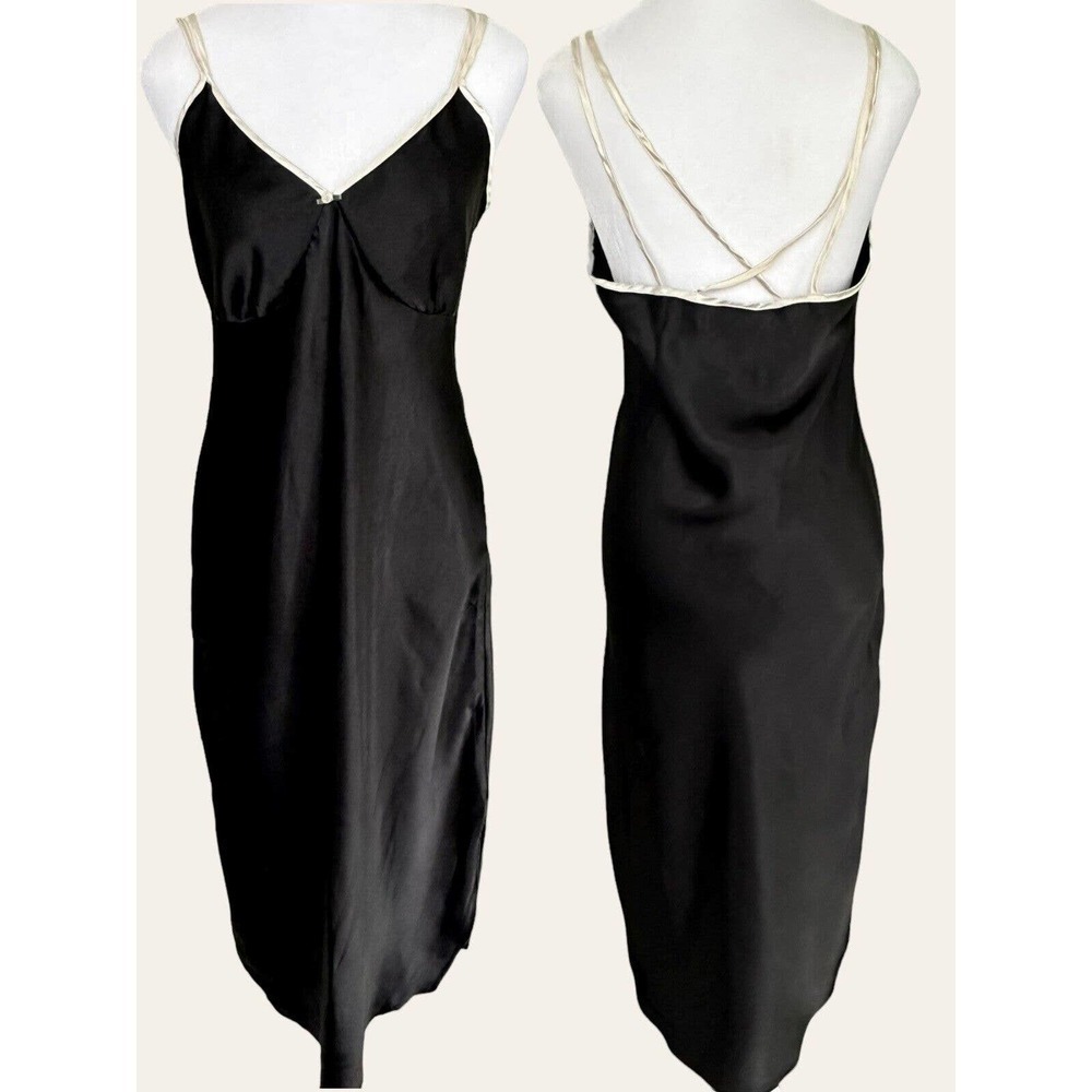 Secret Treasures Slip Dress Sz S M Coquette Dainty Gown Rose Strappy Back Whimsy